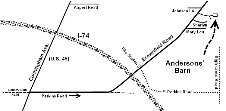 map to Anderson's Barn